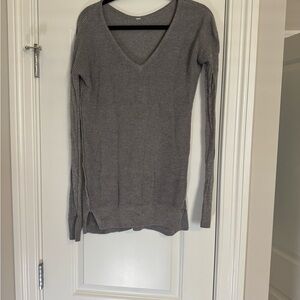 lululemon athletica Gray Knit V-Neck Top